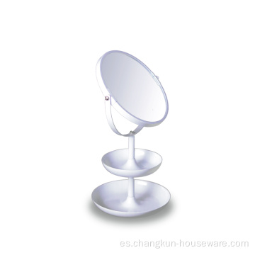 Espejo de mesa de maquillaje enmarcado lupa redonda cosmética